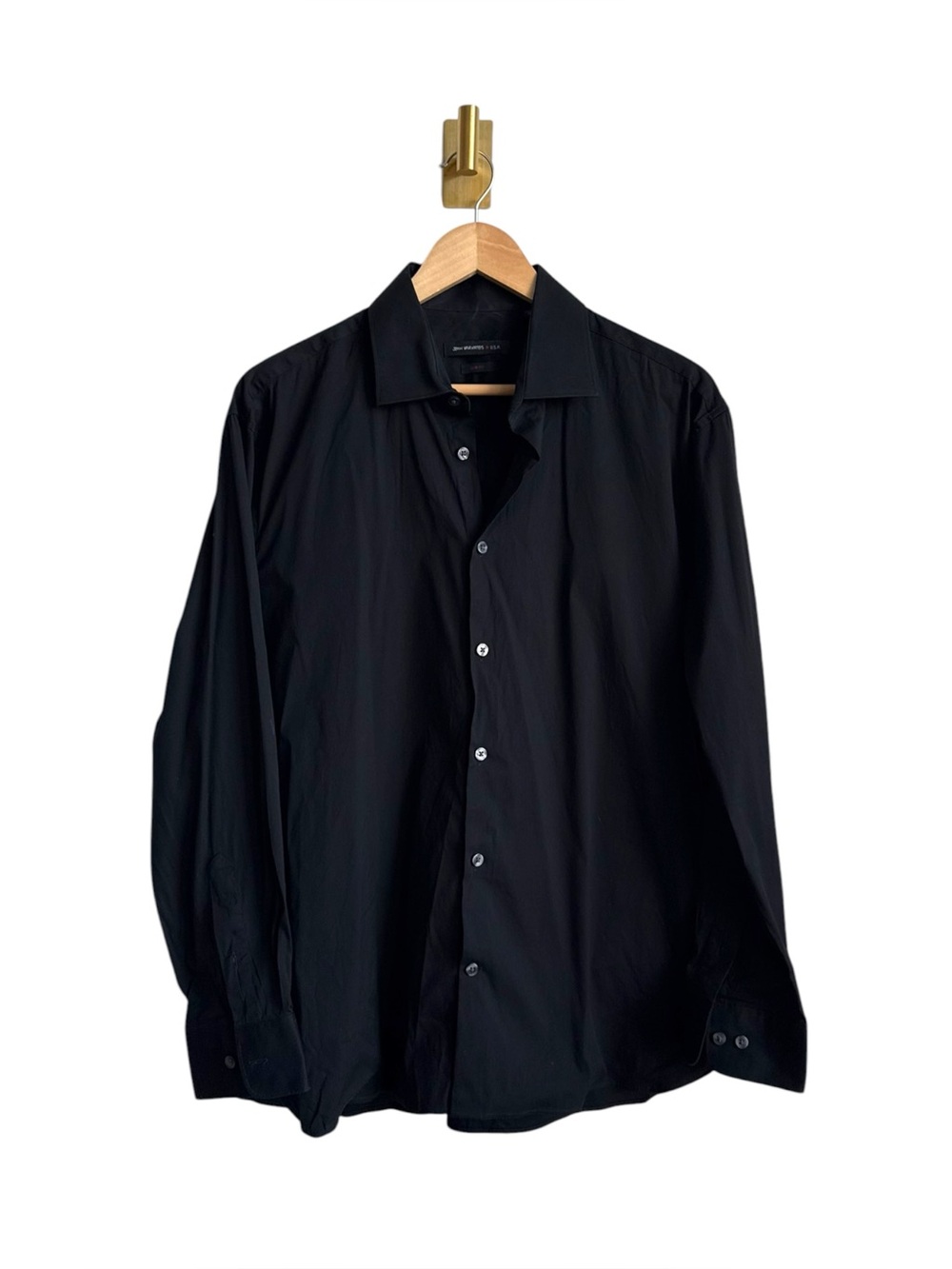 John Varvatos Men's Black Slim Fit Button Down Dress Shirt 16.5 32/33